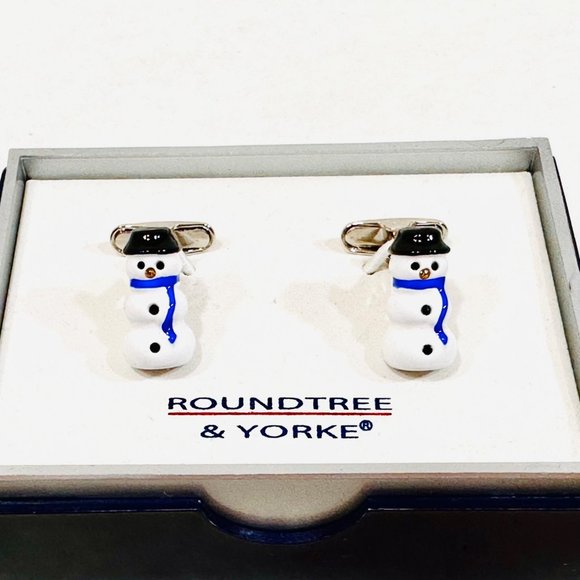 Roundtree & Yorke Snowmen Cufflinks - NIB - Picture 3 of 9